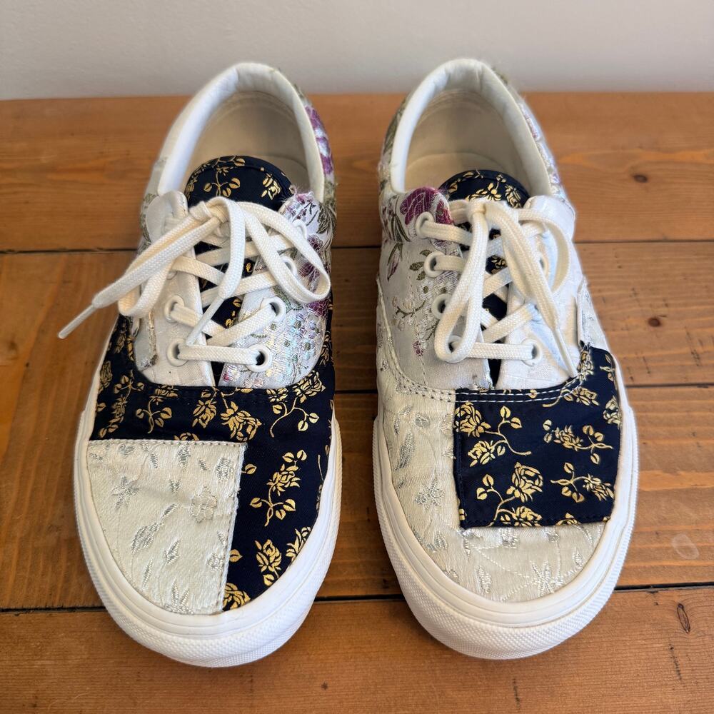 Vans Patchwork Floral Silk Brocade Era Sneakers Women 7.5 Whimsigoth Low Top
